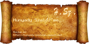 Hunyady Szalóme névjegykártya